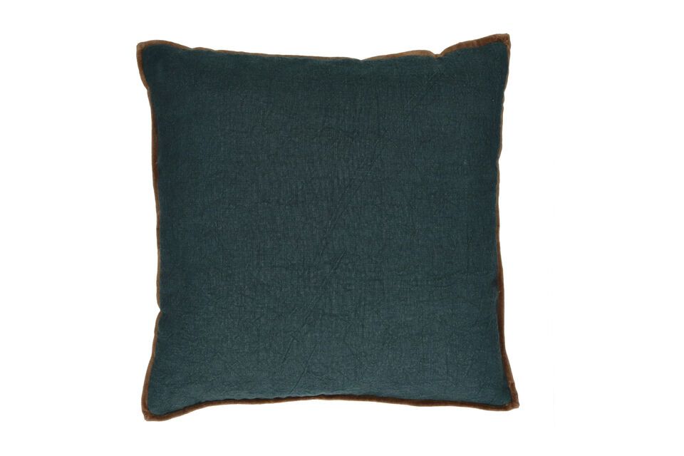 Coussin en coton bleu canard Opposites Pomax