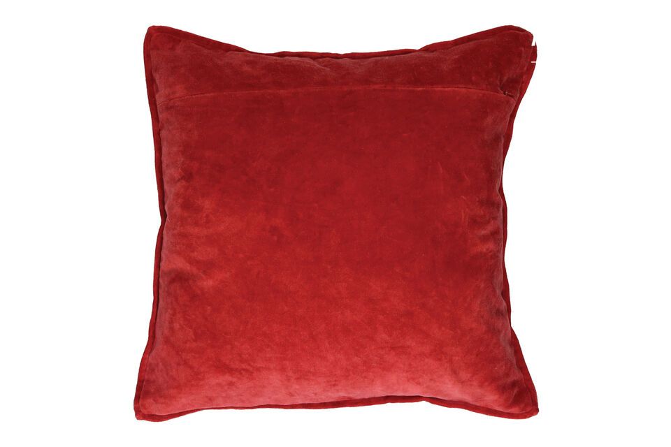 L\'attrait unique de ce coussin réside dans ses finitions contrastées: un côté en lin uni et un