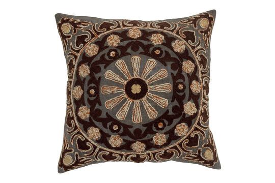 Coussin en coton marron Chinon Détouré