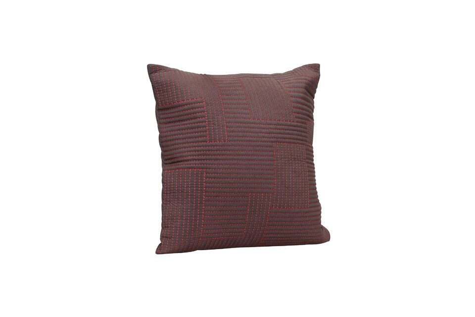 Coussin en coton marron Floy Hübsch