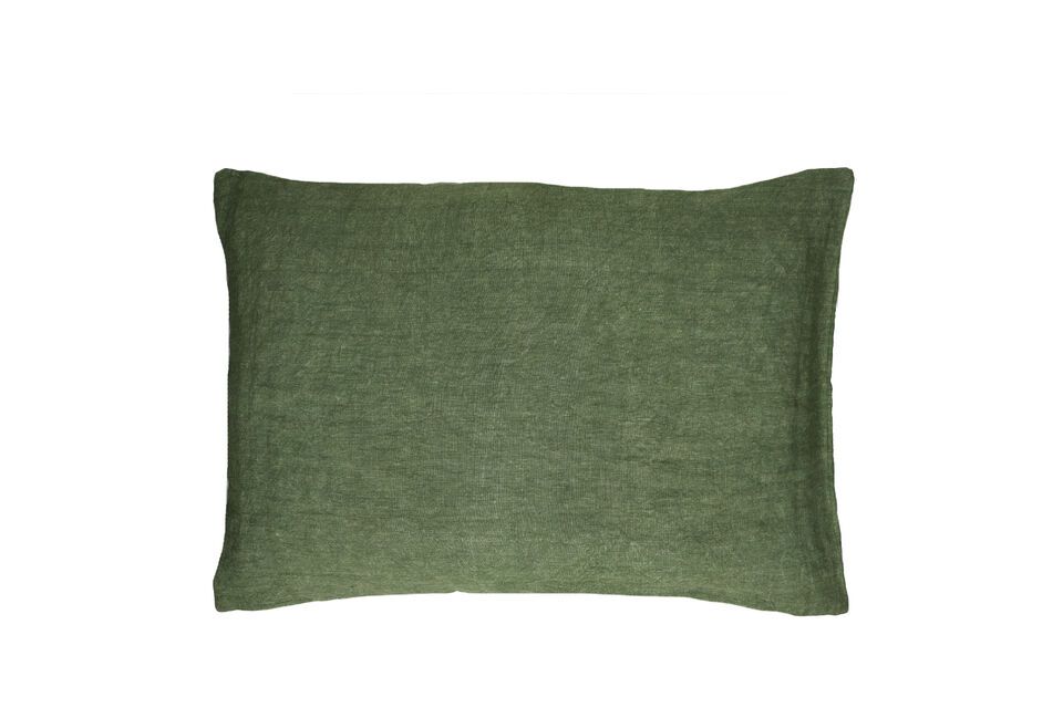 Coussin en coton vert Basics Pomax