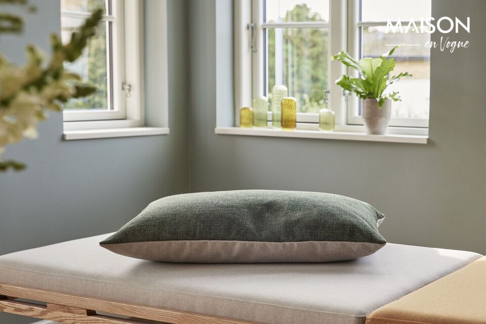 Coussin en coton vert Bliss - 5