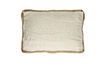 Miniature Coussin en lin blanc et camel Borders 1