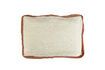 Miniature Coussin en lin blanc et cannelle Borders 1