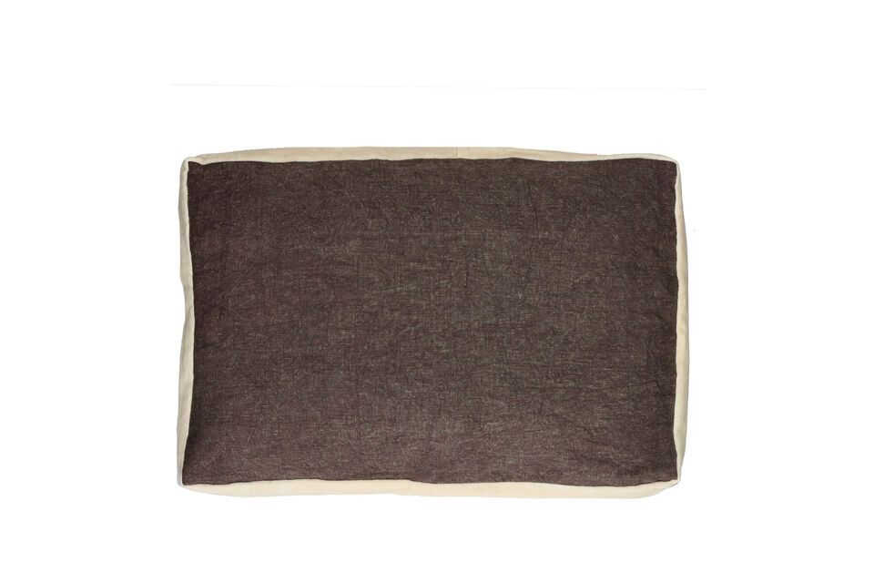 Coussin en lin marron Borders Pomax