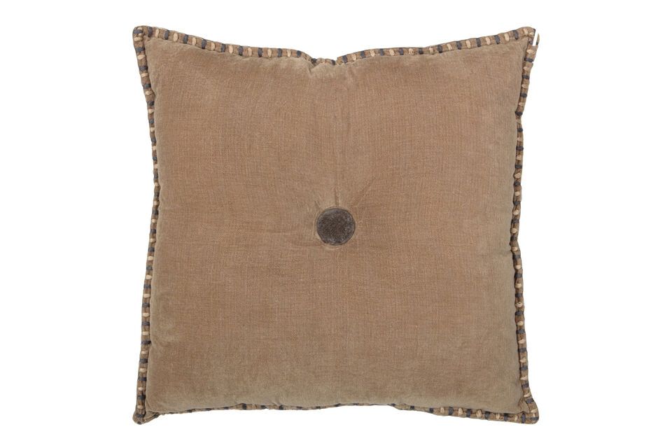 Coussin en velours sepia Levy Woood