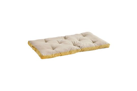 Coussin matelas en coton taupe et moutarde Double Détouré