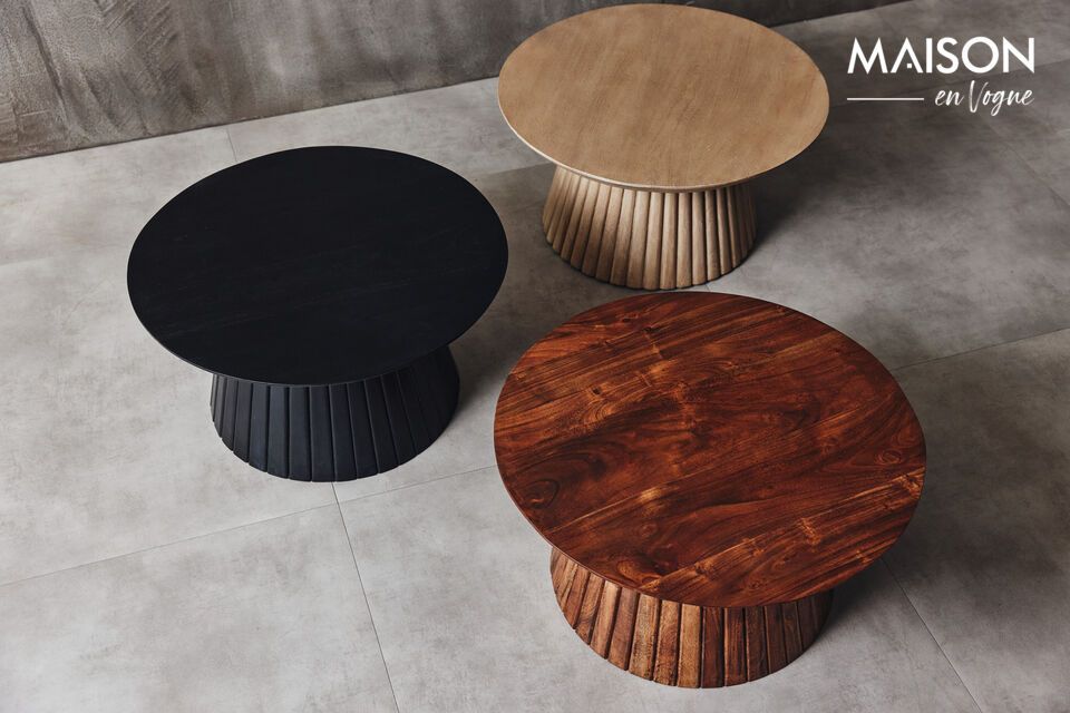 Découvrez l\'élégance sobre et le style contemporain du dessus de table Woody en bois noir