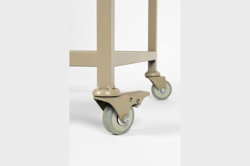 Étagère sur roulettes en métal beige Botan - 8