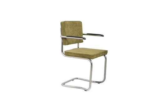 Fauteuil empilable en tissu vert Ridge Kink Rib Détouré