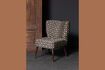 Miniature Fauteuil en bois brun et tissu à motif Pisco 1