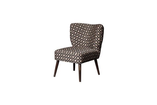 Fauteuil en bois brun et tissu à motif Pisco Détouré