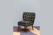 Miniature Fauteuil en bois foncé et tissu Waka 1