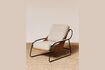 Miniature Fauteuil en cuir marron et beige Lord 1