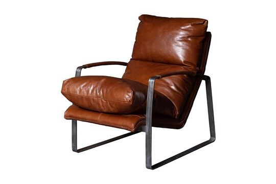 Fauteuil en cuir marron Homy Détouré