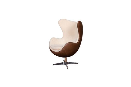 Fauteuil en cuir marron Tenzing Détouré