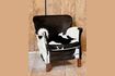 Miniature Fauteuil en peau de vache marron Turner 1