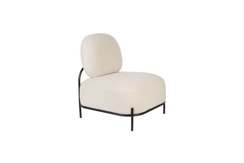 Fauteuil en polyester beige Polly White Label