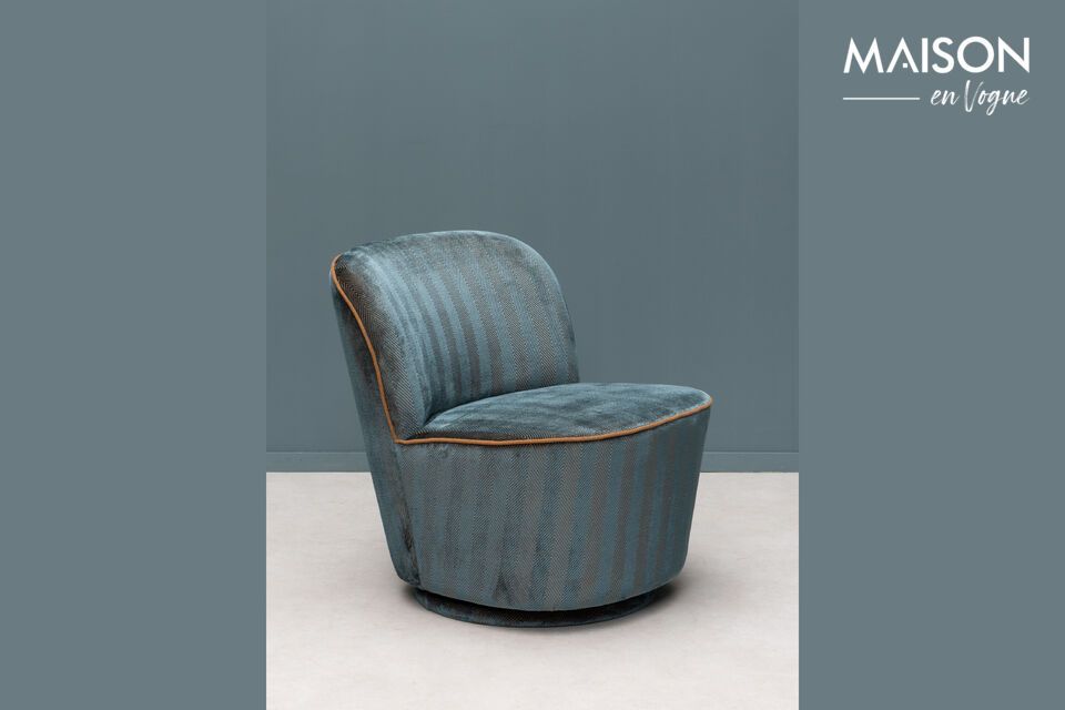 Fauteuil en polyester bleu Hyde Chehoma