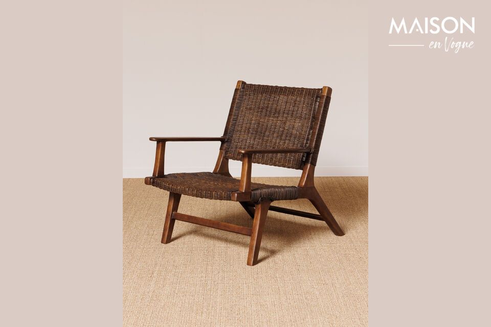 Fauteuil en rotin marron Otis Chehoma