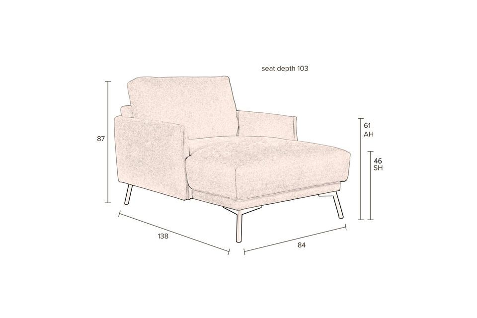 Fauteuil en tissu beige Harper - 7