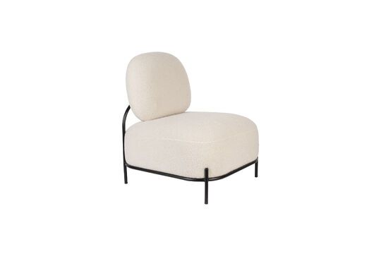 Fauteuil en tissu beige Polly