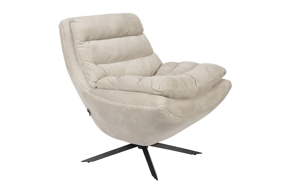 Fauteuil en tissu beige Vince DutchBone