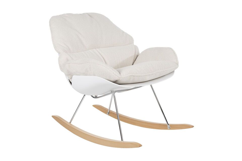 Fauteuil en tissu blanc Rocky White Label