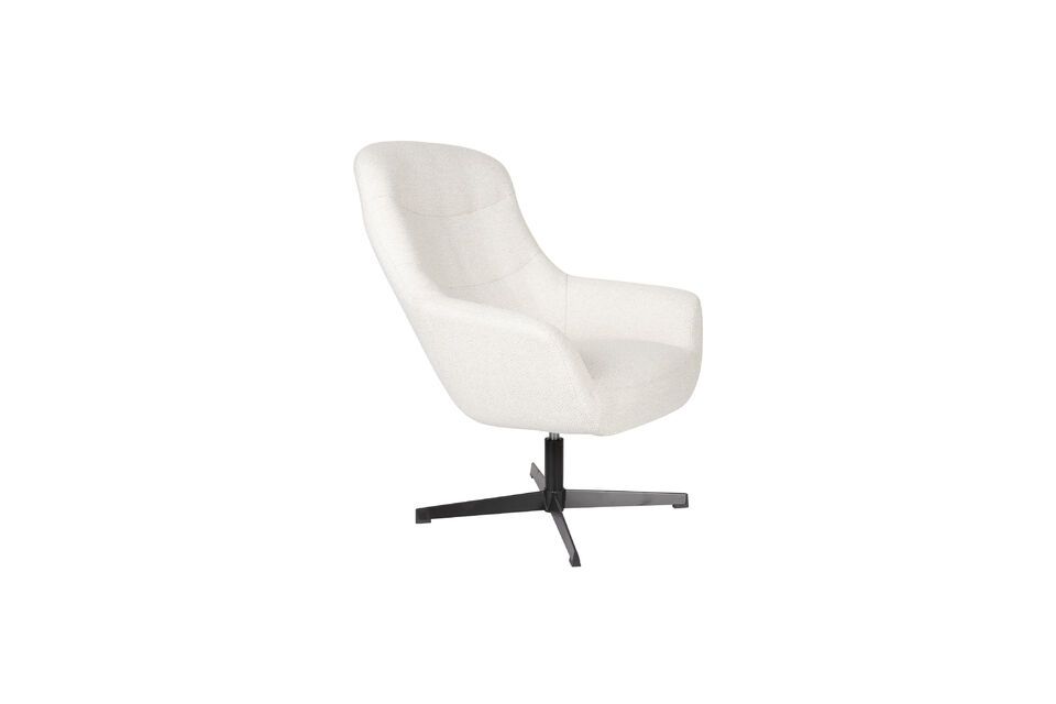 Fauteuil en tissu blanc Yuki White Label