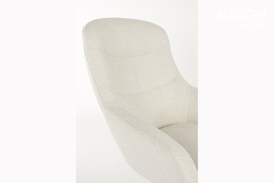 Fauteuil en tissu blanc Yuki - 7