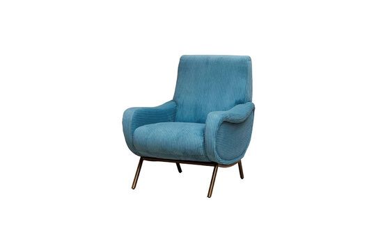 Fauteuil en tissu bleu Colbert Détouré