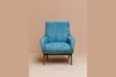 Miniature Fauteuil en tissu bleu Colbert 1