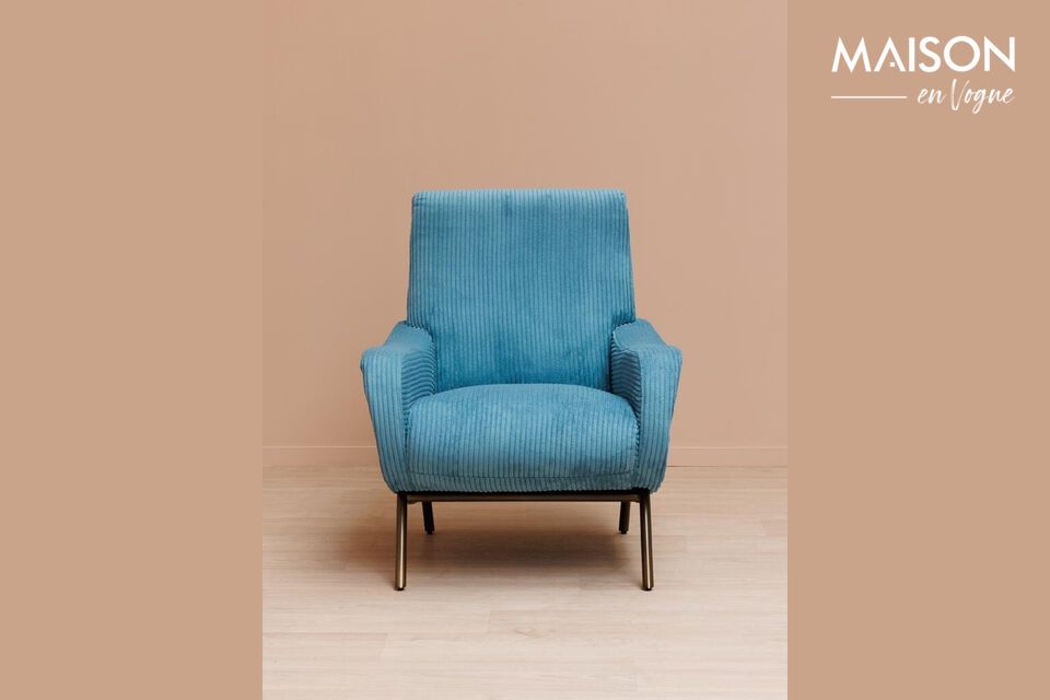 Fauteuil en tissu bleu Colbert Chehoma