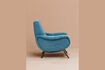 Miniature Fauteuil en tissu bleu Colbert 4