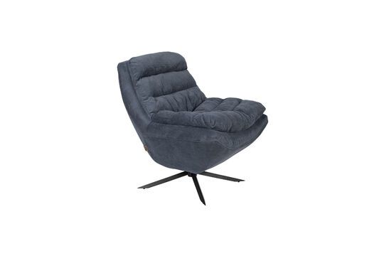 Fauteuil en tissu bleu Vince Détouré