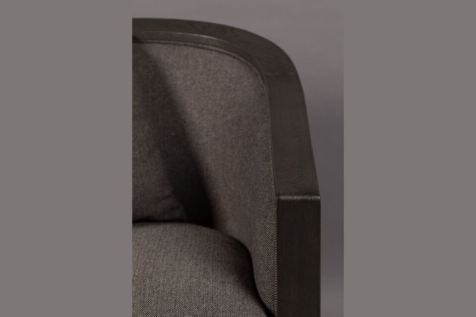 Fauteuil en tissu gris Amaron - 8