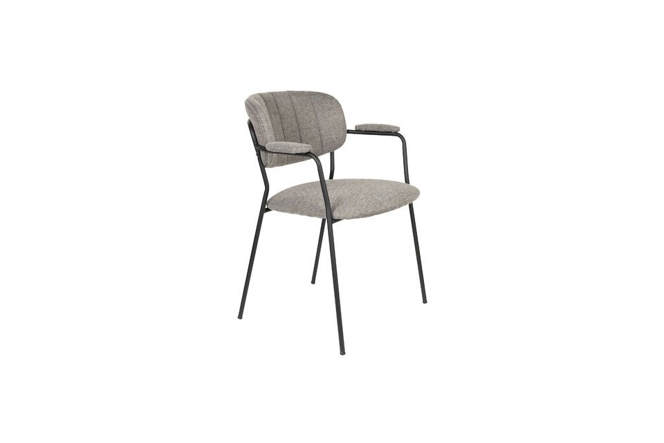 Fauteuil en tissu gris Jolien White Label