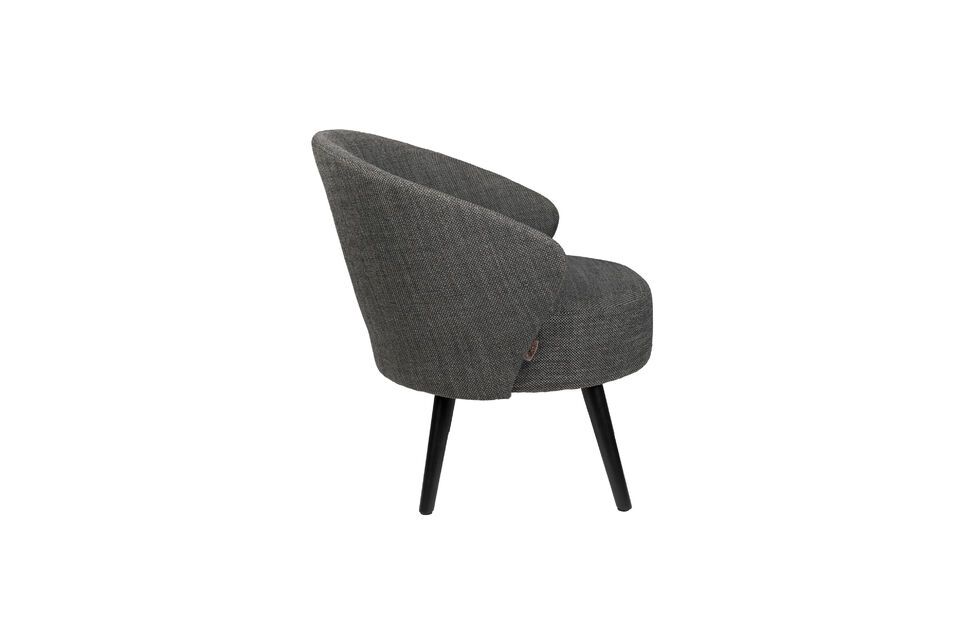 Fauteuil en tissu gris Waldo - 8