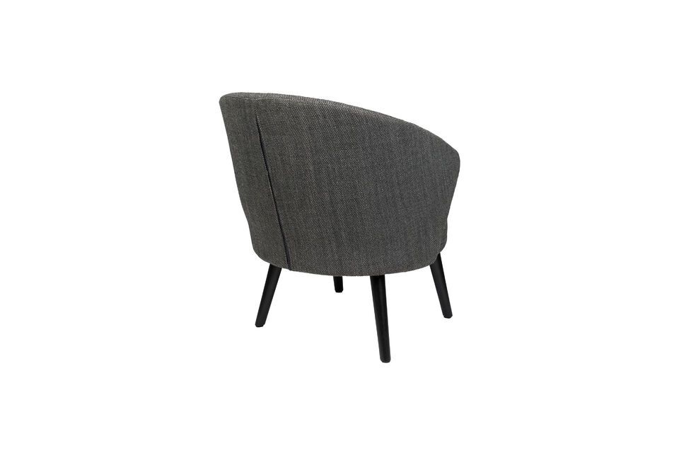 Fauteuil en tissu gris Waldo - 9