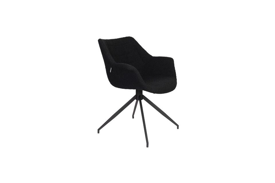 Fauteuil en tissu noir Doulton Zuiver