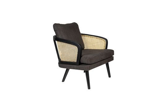 Fauteuil en tissu noir Manou Détouré