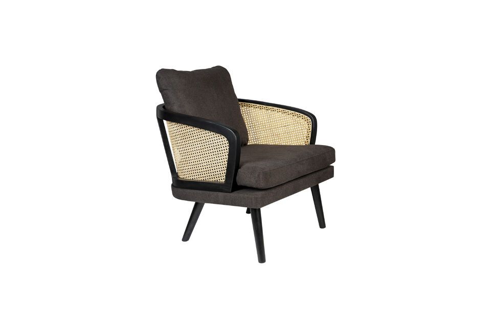 Fauteuil en tissu noir Manou DutchBone