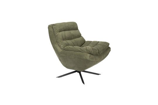 Fauteuil en tissu vert Vince Détouré