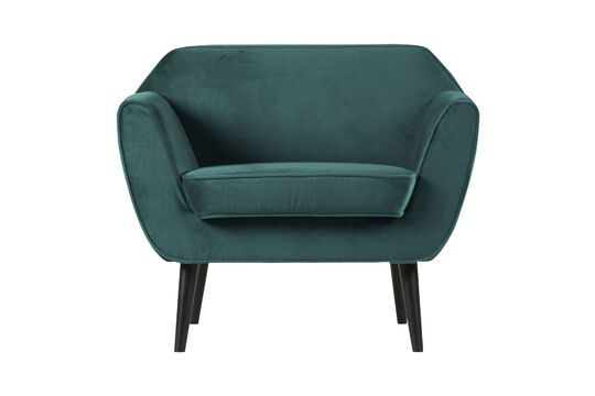 Fauteuil en velours bleu Rocco Détouré