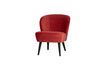 Miniature Fauteuil en velours framboise Sara 3