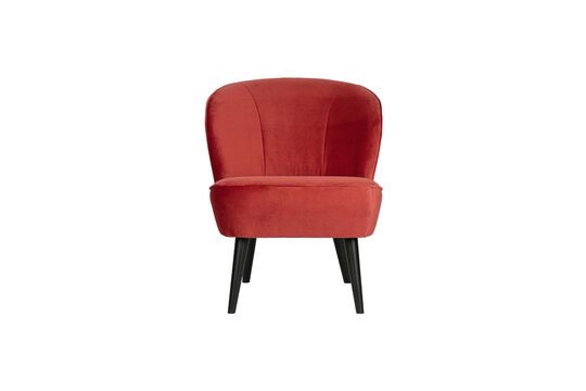 Fauteuil en velours framboise Sara Détouré