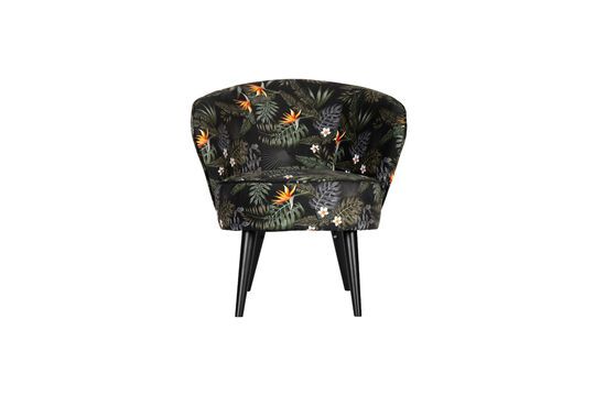 Fauteuil en velours imprimé de fleurs Bo Détouré