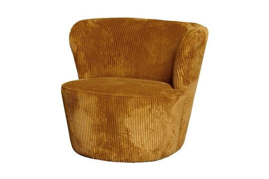 Fauteuil en velours jaune Dandy Détouré