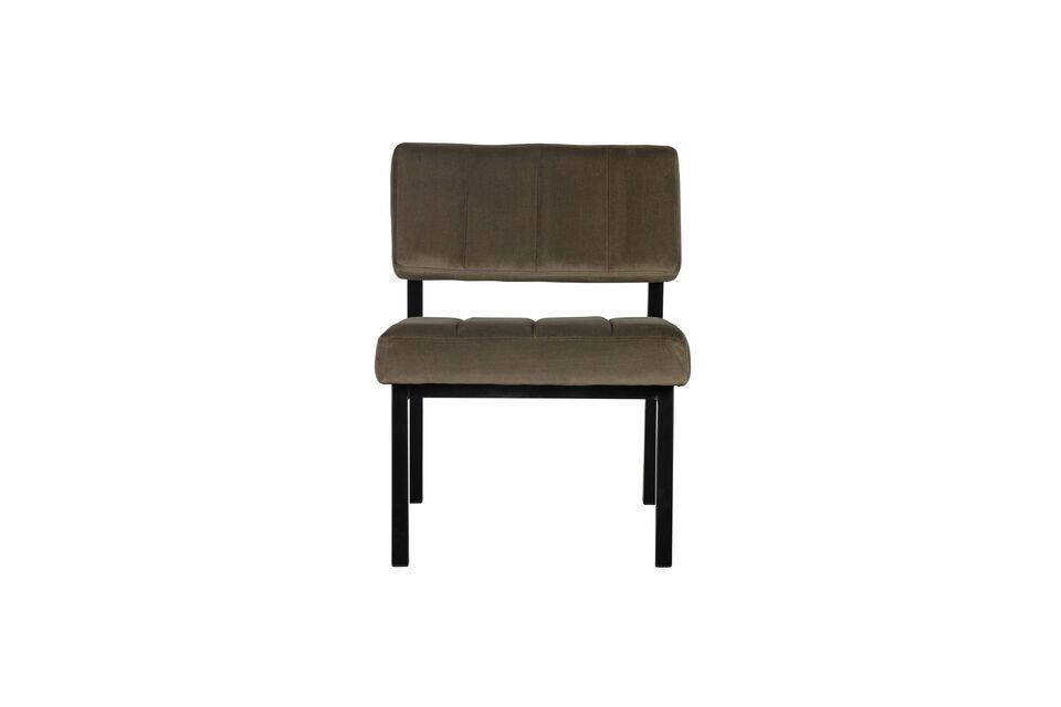 Fauteuil en velours kaki Kaja Woood