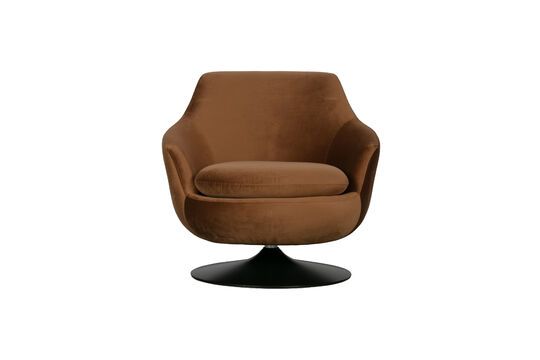 Fauteuil en velours marron Jada Détouré